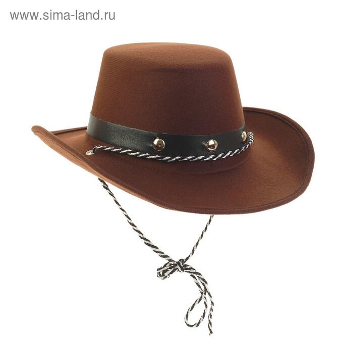 Шляпа Ковбой 52-54 см цвет коричневый