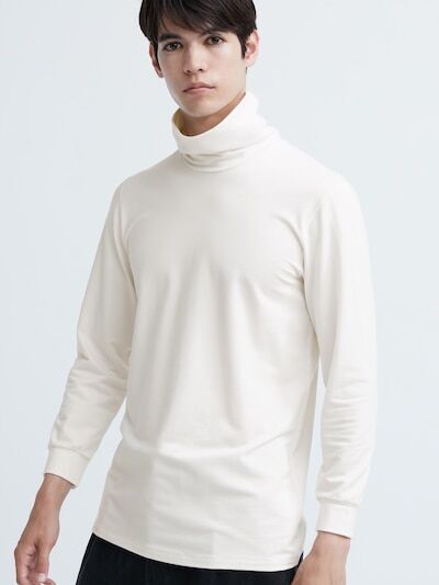 UNIQLO Мужская водолазка Heattech, белый