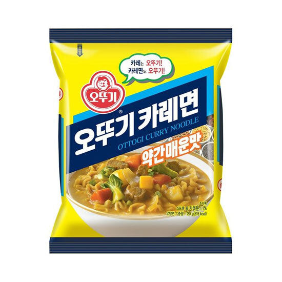 Ottogi Лапша со вкусом карри (средне-острая)  Curry noodle 130гр
