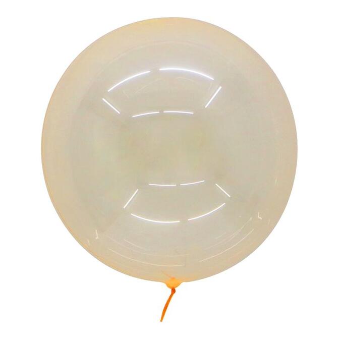 Шар Ф 18 Сфера 3D, Deco Bubble прозрачный оранжевый 45см
