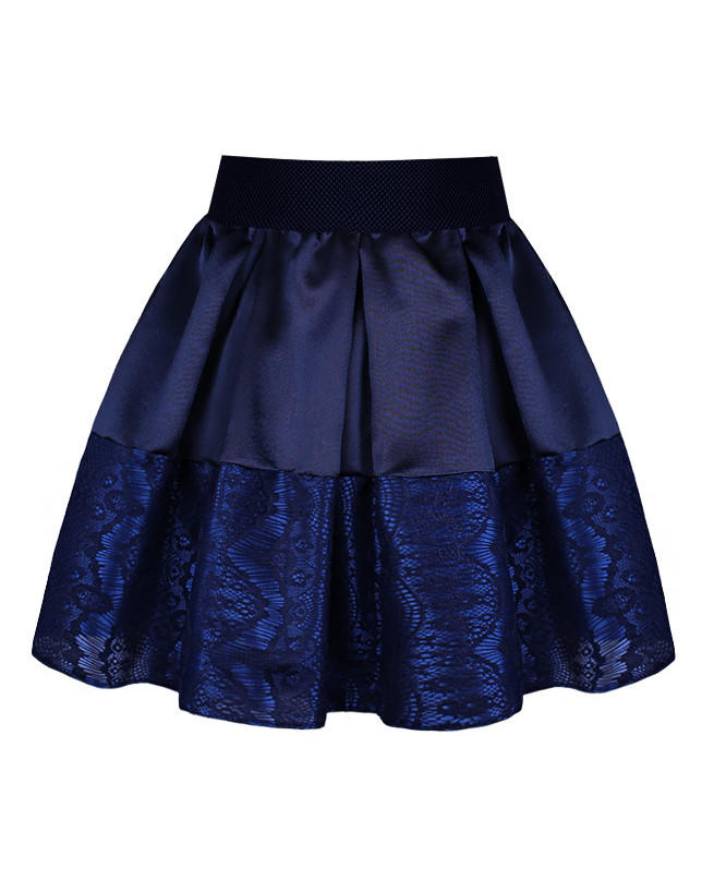Синяя школьная юбка для девочки в складку Цвет: тёмно-синий