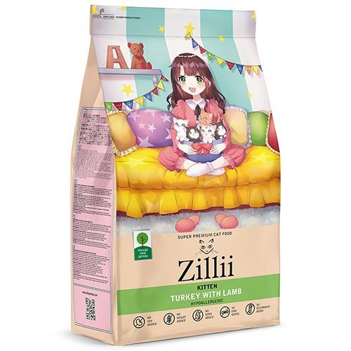 Сухой корм для котят Zillii Kitten с индейкой и ягненком 400 г