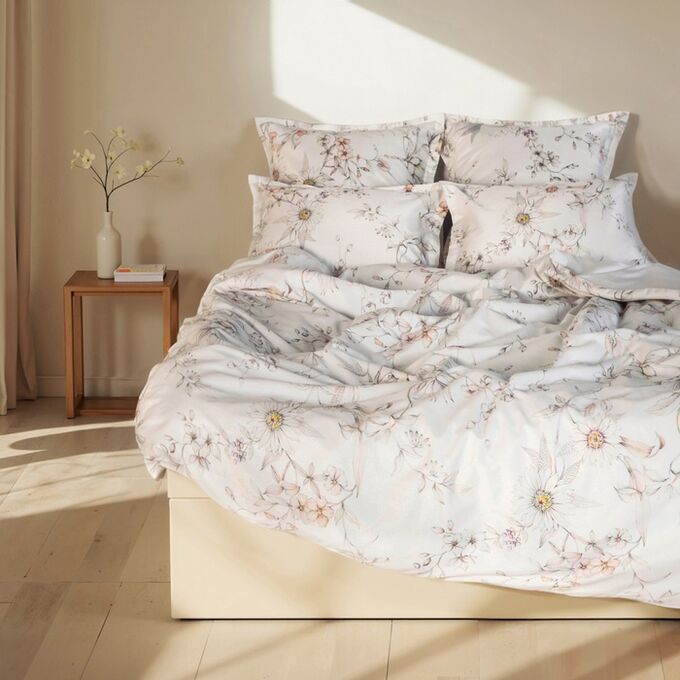 Sima-Land Home Пододеяльник SL Home Floral cover 180*220 см, сатин, 140 гр/м2, 100% хлопок