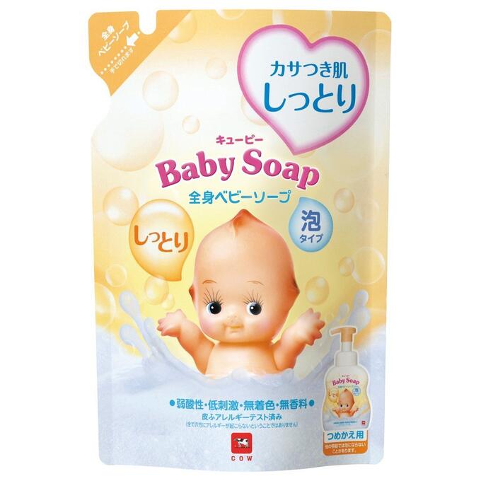 COW Увлажняющая детская пенка &quot;2 в 1&quot; для мытья волос и тела с первых дней жизни (&quot;Без слёз&quot;) &quot;QP Baby Soap&quot; 350 мл (мягкая упаковка) 16