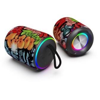 Без торговой марки Perfeo Bluetooth-колонка &quot;CASK&quot; 6W, MP3 USB-TF, AUX, FM, HANDS FREE, TWS граффити