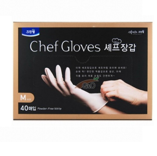 Clean Wrap Перчатки для приготовления пищи (тонкие, неопудренные) белые  размер М, 40 штук