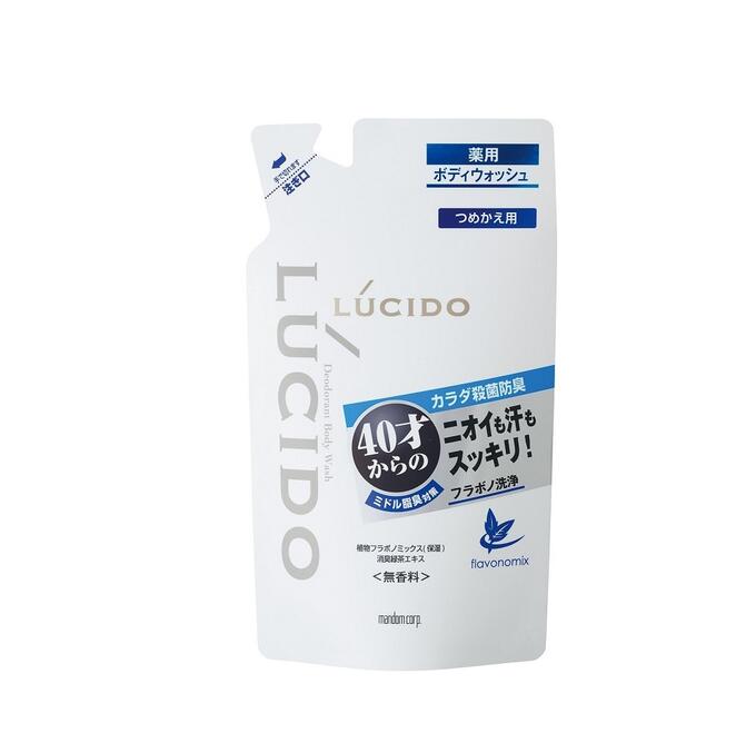 Mandom Мужское жидкое мыло &quot;Lucido Deodorant Body Wash&quot; для нейтрализации неприятного запаха с антибактериальным эффектом и флавоноидами (для мужчин после 40 лет) 380 мл, мягкая упаковка 12