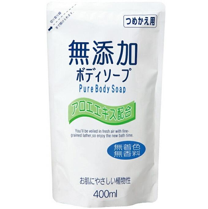 Натуральное бездобавочное жидкое мыло для тела тела для всей семьи &quot;No added pure body soap&quot; (мягкая упаковка) 400 мл 20