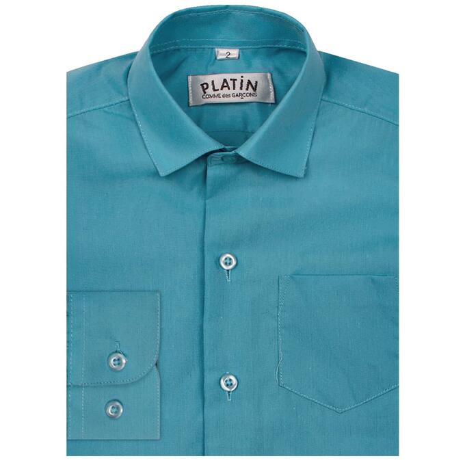 Рубашка Platin лазурного цвета длинный рукав для мальчика