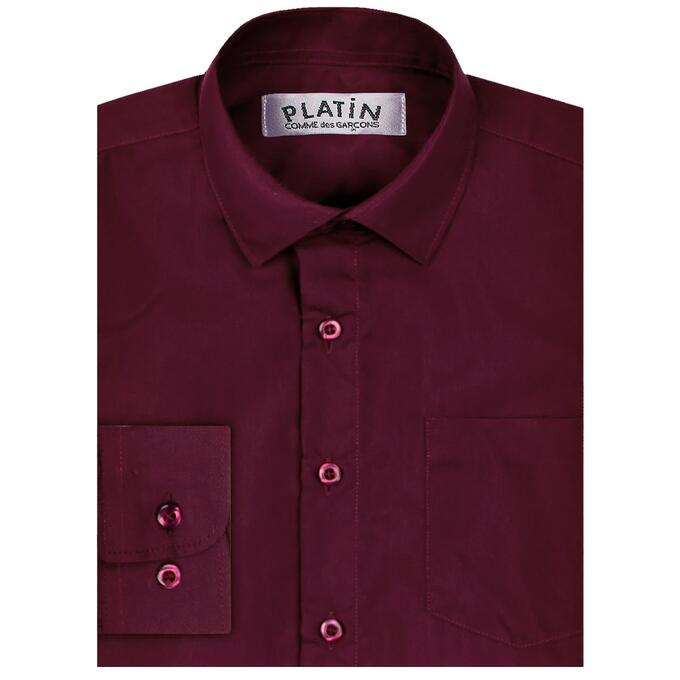Рубашка Platin цвета бордо длинный рукав для мальчика
