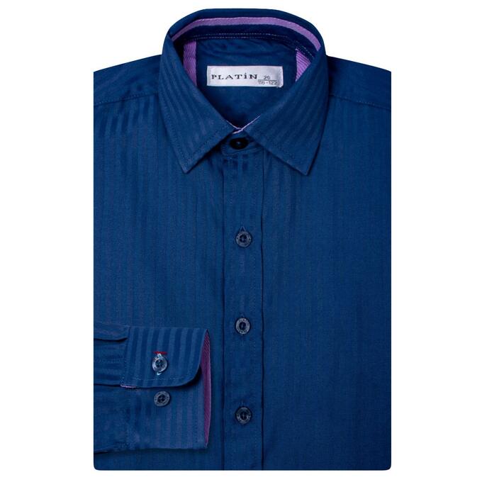 Рубашка Platin темно-синего цвета длинный рукав для мальчика