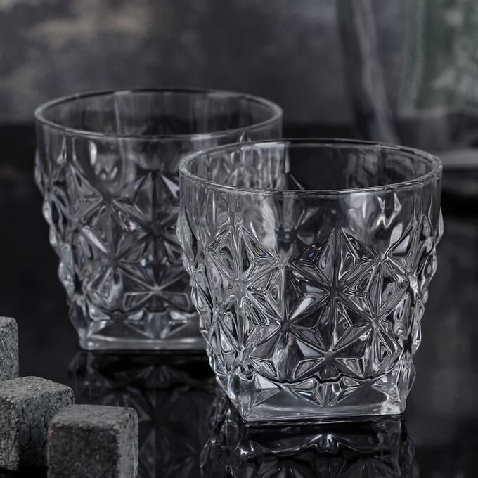 СИМА-ЛЕНД Набор стаканов для виски «Рокс», 350 мл, 9,6х9 см, 2 шт