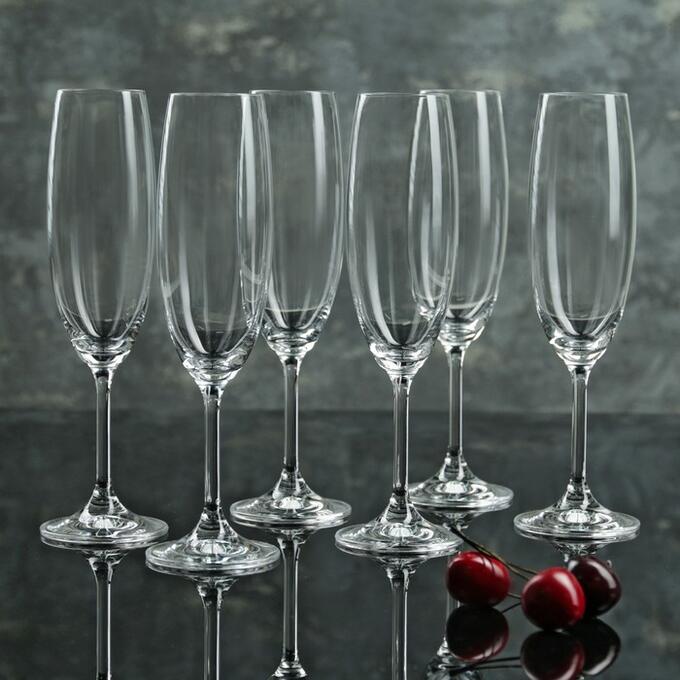 Набор бокалов для шампанского «Лара», 220 мл, 6 шт