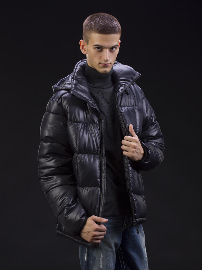 Куртка зимняя мужская Merlion NIL (черный клетка) Черный