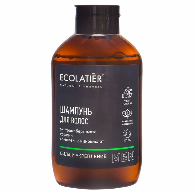 ECOLATIER Шампунь мужской Сила и укрепление, 400 мл