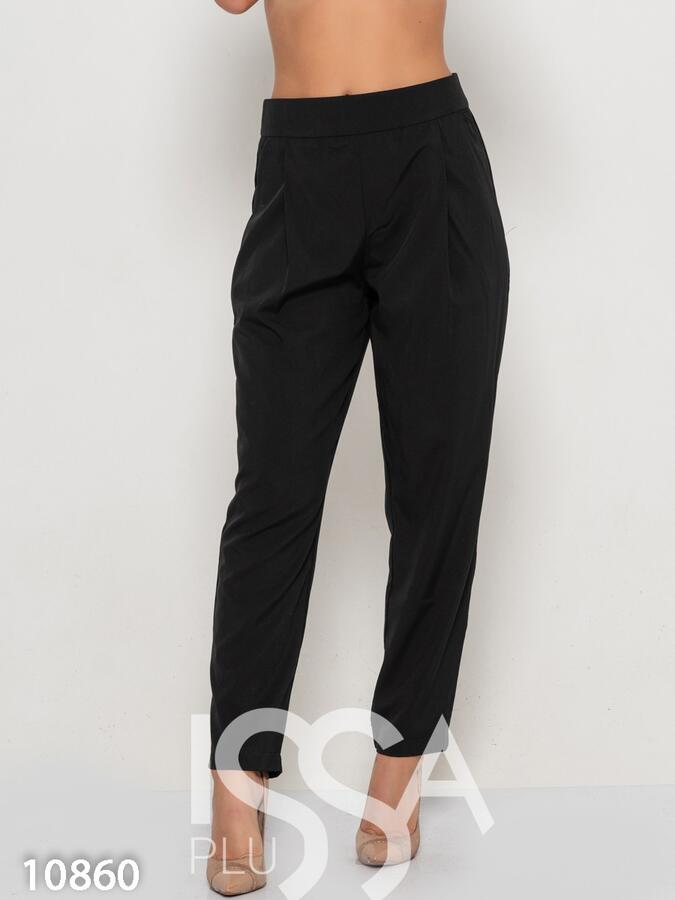 Черные брюки-дудочки с высокой посадкой