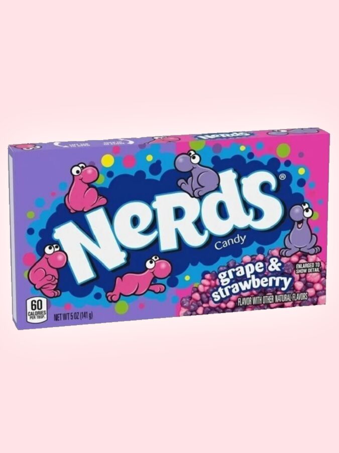 Nestle Разноцветное кисло-сладкое драже Nerds Strawberry-grape /Нердс со вкусом клубника-виноград 142 гр