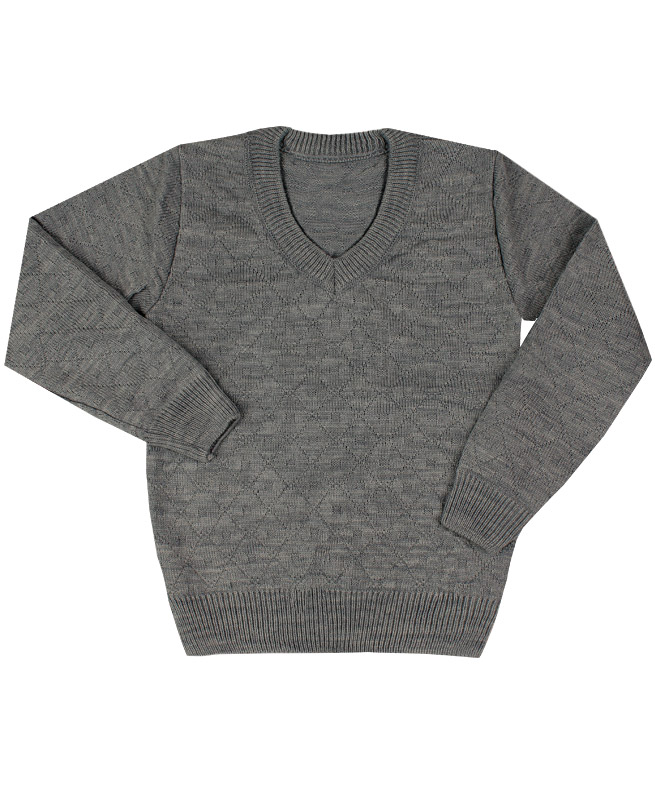 15262-ПВШ19, Вязанный серый свитер для мальчика 15262-ПВШ19