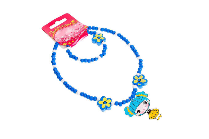 Набор детский 2 предмета:кулон,браслет,голубой 3205-ПБ17