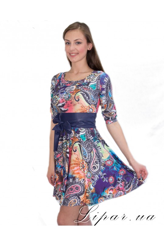 Платье в абстракцию Фиолетовое