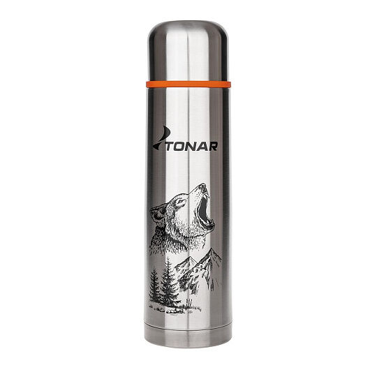 ТОНАР Термос (HS.TM-050-W) TONAR [30х8.5см, нерж. сталь, пластик, 1л, 667г]