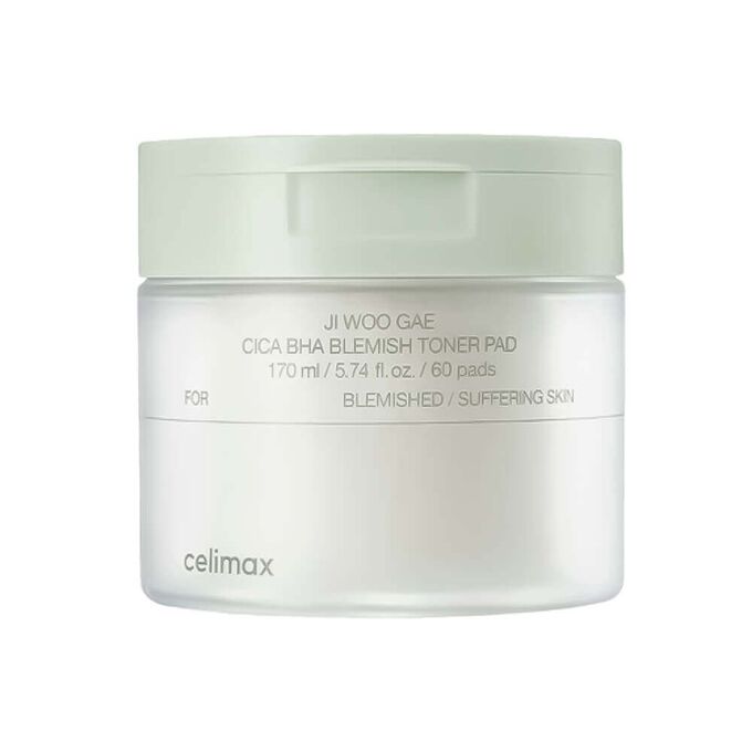 Celimax Пилинг-пэды от воспалений для проблемной кожи Cica BHA Blemish Toner Pad 60 шт(170мл)