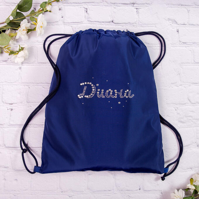 Мешок для обуви, с именем Диана из страз, синий | Мешки для обуви ...