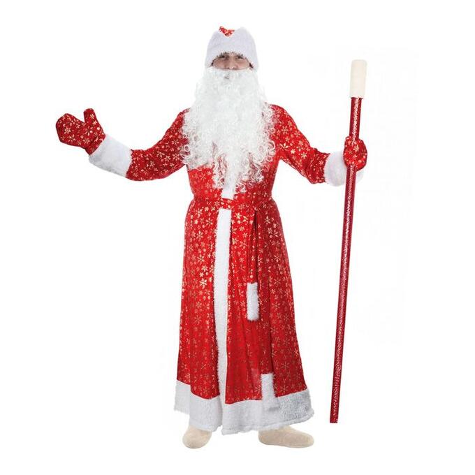 Карнавальный костюм &quot;Дедушка Мороз&quot;, кудрявый мех, р-р 56-58, рост 185 см