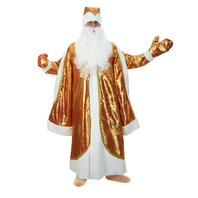 СИМА-ЛЕНД Карнавальный костюм «Дед Мороз», парча, золото на красном, р. 48-50, рост 182 см