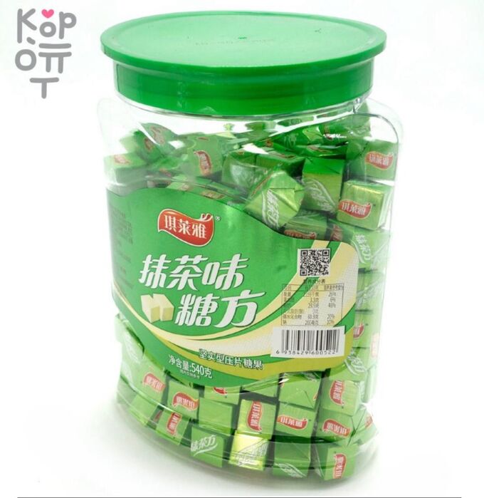 Мэйлань Кубики со вкусом зеленого чая Матча от Qiliya 540 гр Жевательные конфеты Китай