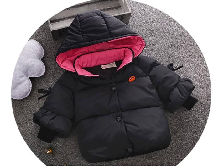 Куртка утепленная детская для девочек с капюшоном