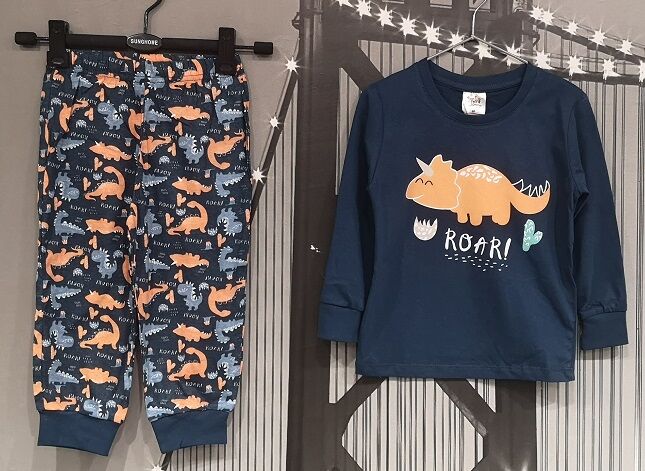 Ohana market 35102 Пижама синий динозавр