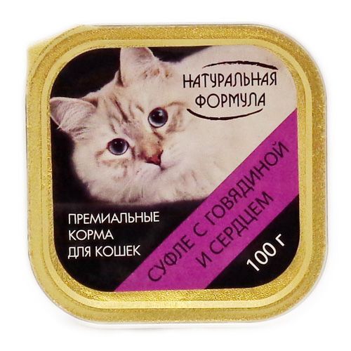 Натуральная формула лам 100г для кошек Суфле Говядина Сердце