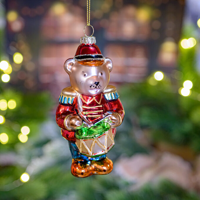 Holiday Classics Медвежонок барабанщик, стекло