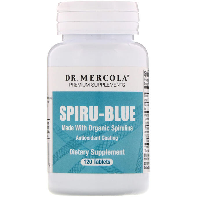 Dr. Mercola, Spiru-Blue, спирулина с антиоксидантным покрытием, 120 таблеток