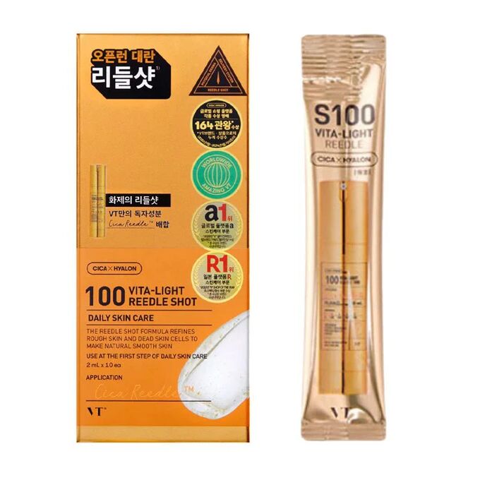 Бустер-сыворотка с микроиглами и витамином C VT Cosmetics Vita-Light Reedle Shot 100 stick pouch