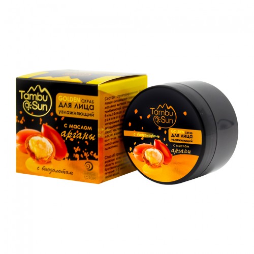 Бизорюк GOLDEN СКРАБ TambuSun для лица увлажняющий с маслом с маслом арганы. Пластик 50 мл.