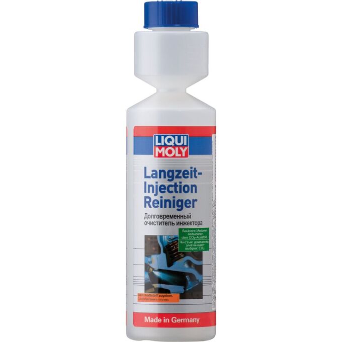 LIQUIMOLY Очиститель инжекторов долговременный Liqui Moly Langzeit Injection Reiniger, присадка в бензин, сохраняет мощность двигателя, бутылка 250мл, арт. 7568/7531