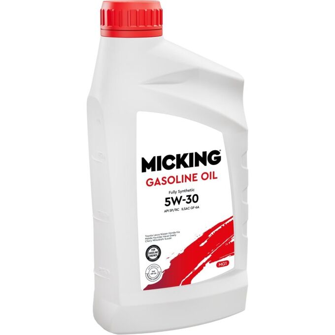 Масло моторное Micking Gasoline Oil MG1 5w30, синтетическое, API SP RC, ILSAC GF-6A, для бензинового двигателя, 1л, арт. M2127