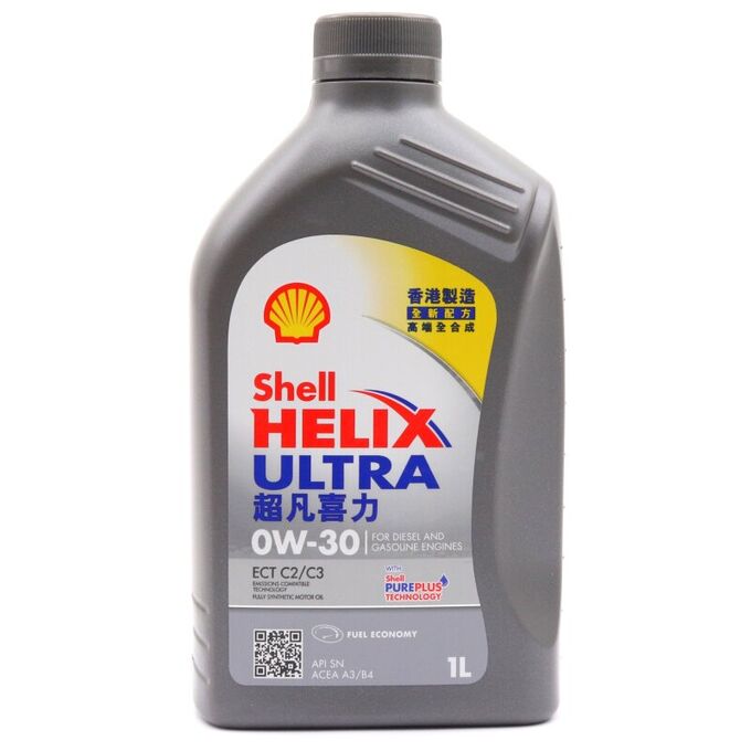 Масло моторное Shell Helix Ultra ECT 0w30, синтетическое, API SN, ACEA C2/C3, универсальное, 1л, арт. 550046358