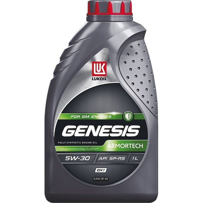 Масло моторное Лукойл Genesis Armortech DX1 5w30, синтетическое, API SP RC, ILSAC GF-6A, для бензинового двигателя, 1л, арт. 3173878