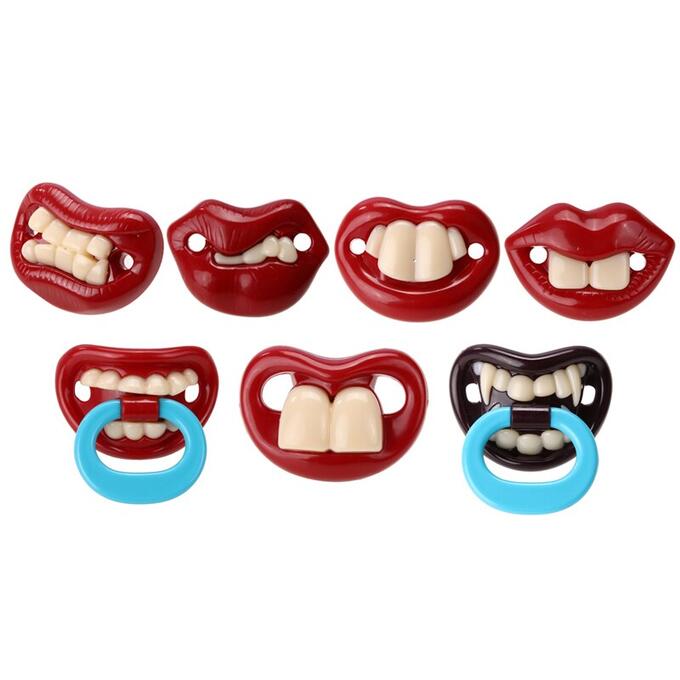 Смешные ортодонтические соски с зубами