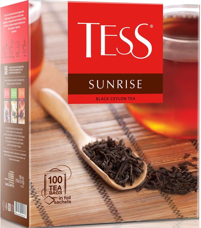 Чай Тесс Sunrise black tea 1,8г  х 100 пакетиков