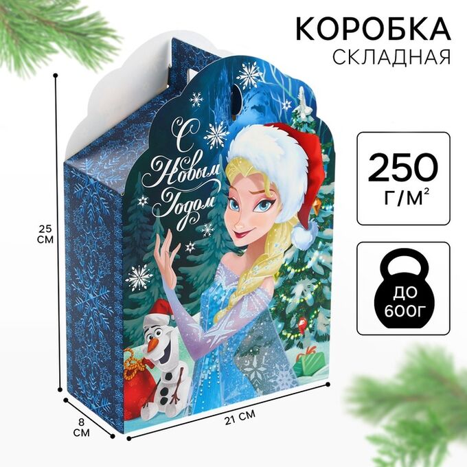 Disney Коробка подарочная складная «С Новым годом», 17х25х8 см, Холодное сердце