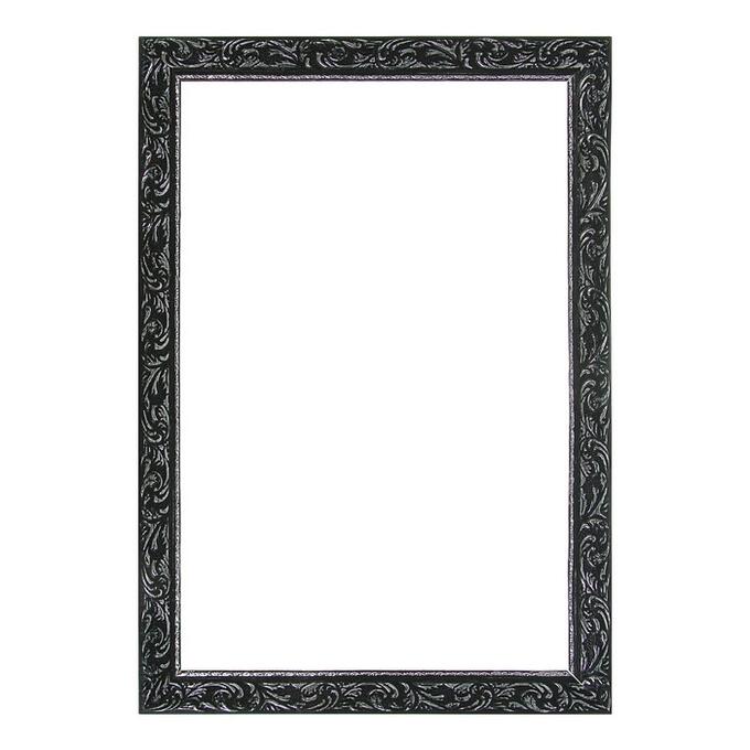 Calligrata Рама для картин (зеркал) 40 х 60 х 4 см, дерево, «Версаль», цвет чёрный с серебром