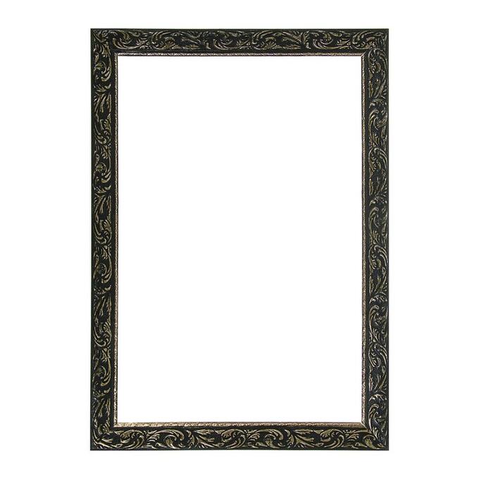 Calligrata Рама для картин (зеркал) 40 х 60 х 4 см, дерево, «Версаль», цвет чёрный с золотом