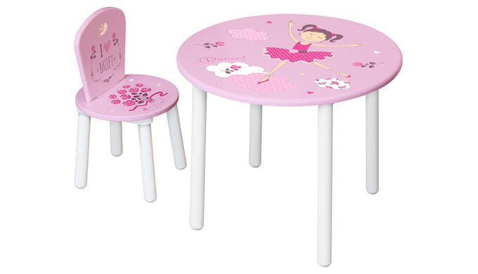 Комплект детской мебели Polini Kids Fun 185 S  Балерина , розовый