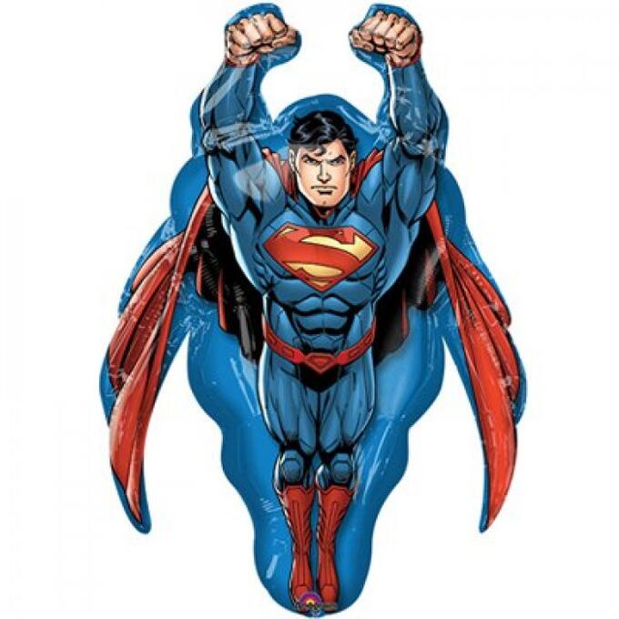 Фольга шар Супермен летящий Р38&quot;/95 см