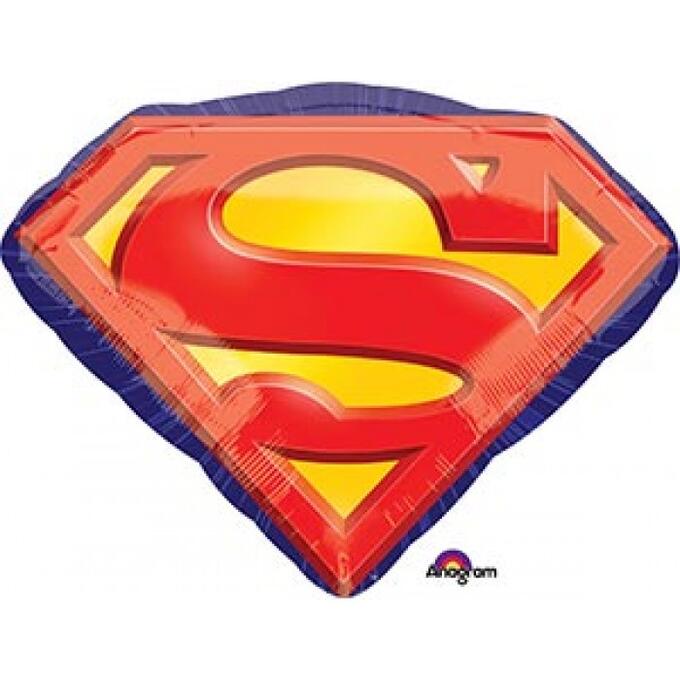 Фольга шар Супермен эмблема Р38&quot;/95 см