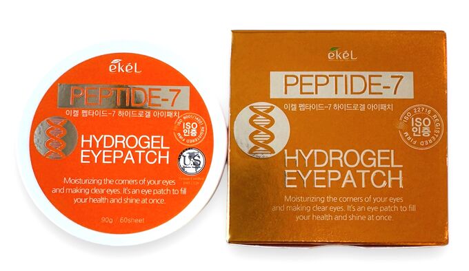 Ekel cosmetics Патчи под глаза гидрогелевые Ekēl Hydrogel Eye Patch Peptide-7 с пептидами 60шт, банка 90г,